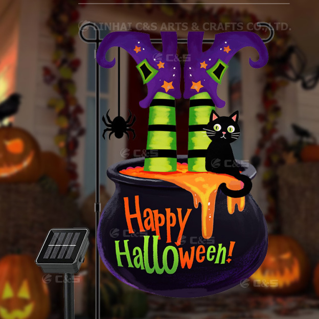  Halloween Alien Garden Flag Halloween Garden Decoration Festival Decoration Flag Double sided Three dimensional Garden Flag