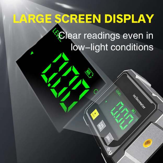 4-Side Magnetic Digital Angle Gauge with Laser