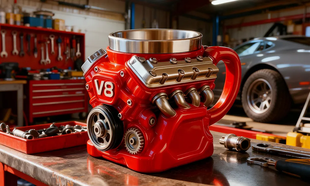 No Car Lover Can Resist Such a Thoughtful Gift – This Handcrafted 3D Engine Mug Fires Up Every Morning with Meaning and Style!