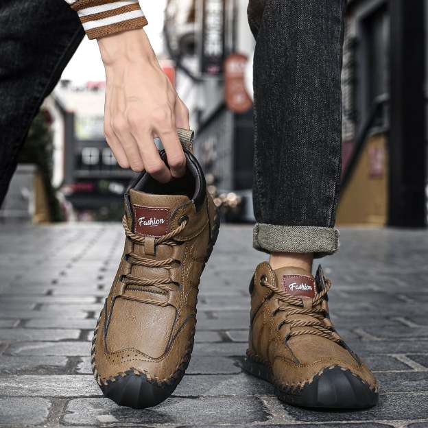 Last Day 60% OFF🔥⏱️New Arrival Promotion⏱️🔥Men's Casual Leather Good Arch Support & Non-slip Outdoor  Breathable Walking Shoes