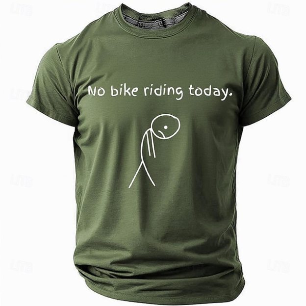  Men's No Bike Riding Today Funny T Shirt Short Sleeve T shirt 3D Print Crew Neck Shirt Fashion Daily Basic Street Casual Black Red Blue Summer Spring Clothing Apparel
