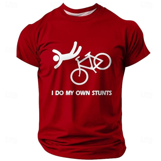Men's I Do My Own Stunts Funny Slang T Shirt Long Sleeve T shirt 3D Print Crew Neck Shirt Fashion Daily Basic Street Casual Daily Black Red Blue Clothing