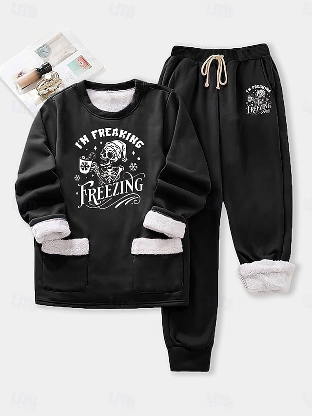 More about this item Highlights - Stay warm and cozy with fleece lining - Trendy letter pattern adds a fashionable touch - Classic crew neck design for a versatile look Selling Points 1.Neckline: Crew Neck 2.Pattern: Letter 3.Details: Fleece lined Spec