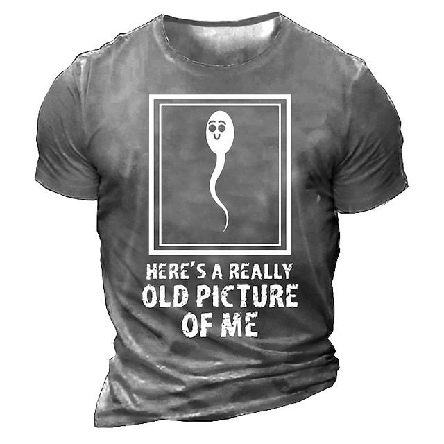 Men's Funny Slang T Shirt 3D Print Crew Neck Shirt Fashion Daily Basic Street Casual Daily Black Red Blue Summer Spring All Seasons Clothing Apparel