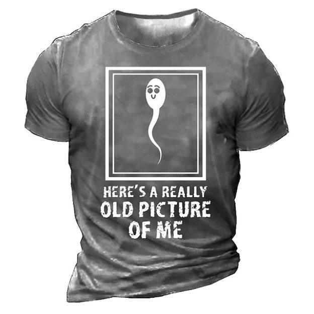 Men's Funny Slang T Shirt 3D Print Crew Neck Shirt Fashion Daily Basic Street Casual Daily Black Red Blue Summer Spring All Seasons Clothing Apparel