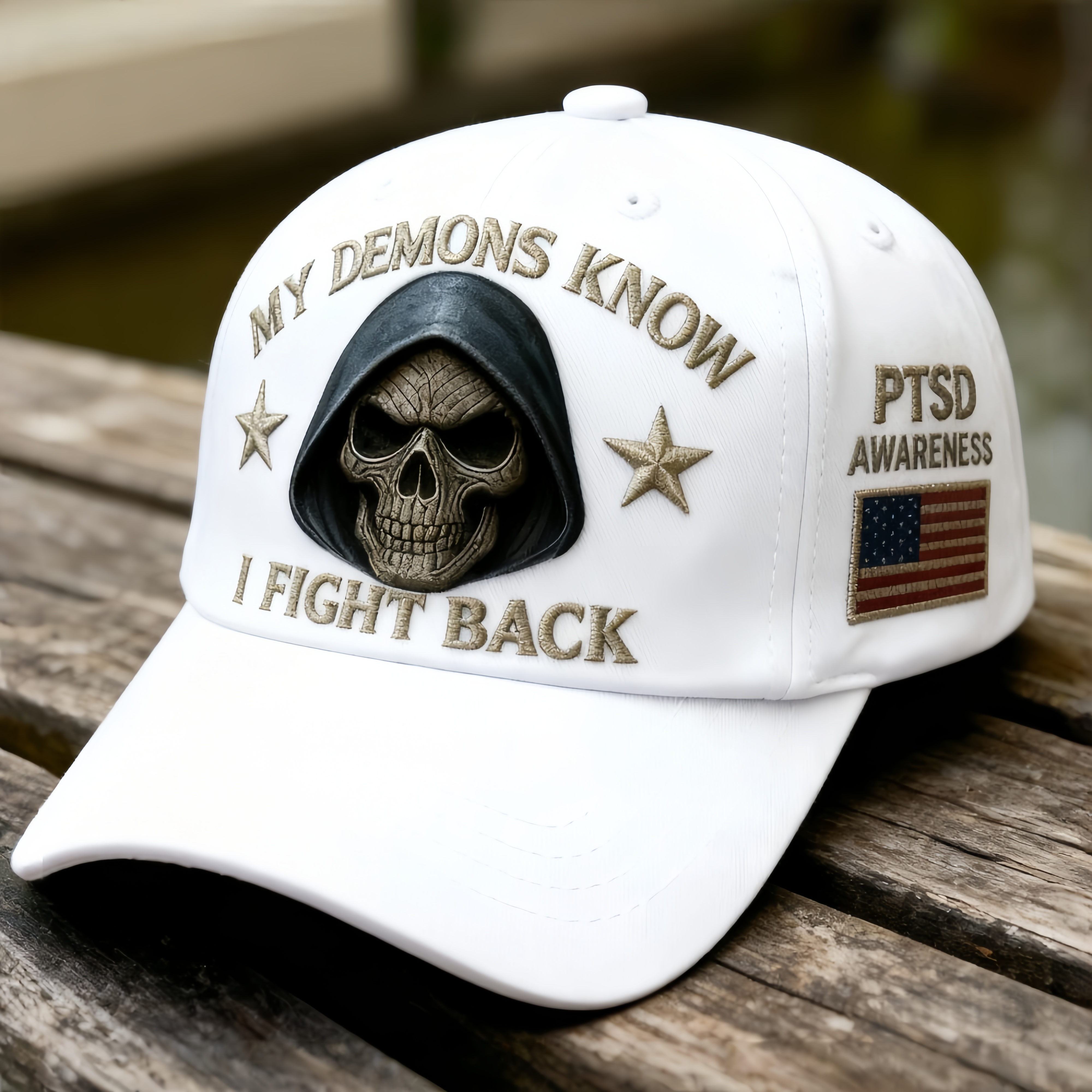 🏅Veteran's Day 50% OFF - 💀 “My Demons Know I Fight Back” PTSD Awareness Set 🇺🇸