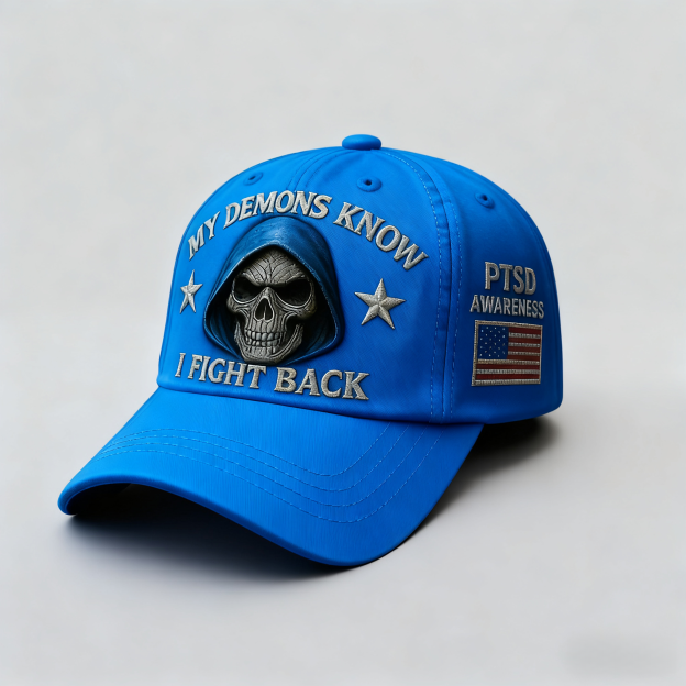 🏅Veteran's Day 50% OFF - 💀 “My Demons Know I Fight Back” PTSD Awareness Set 🇺🇸