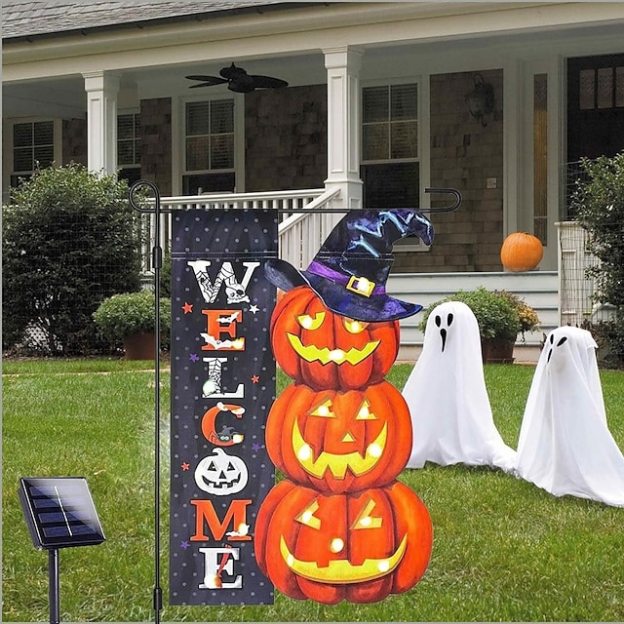  Halloween Alien Garden Flag Halloween Garden Decoration Festival Decoration Flag Double sided Three dimensional Garden Flag