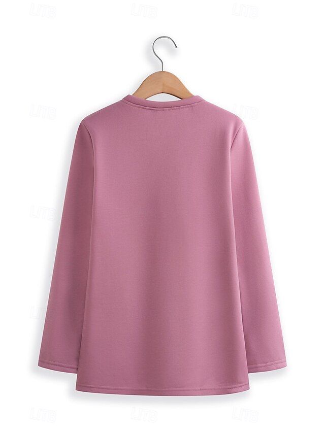 Women's Pajamas Set Fleece Lined 2 Pieces Sweatshirt Tracksuits Loungewear Set Pyjamas Fleece Fluffy Long Sleeve Top and Pant Text Print Comfort Casual Home Wear Drawstring Solid Cozy Winter