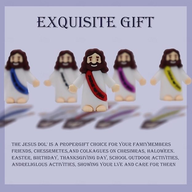 Little Jesus Figures Original Design Jesus Love You Mini Rubber Toys to Hide and Seek Christmas Religious Party Favors Sunday School Baptism Gifts