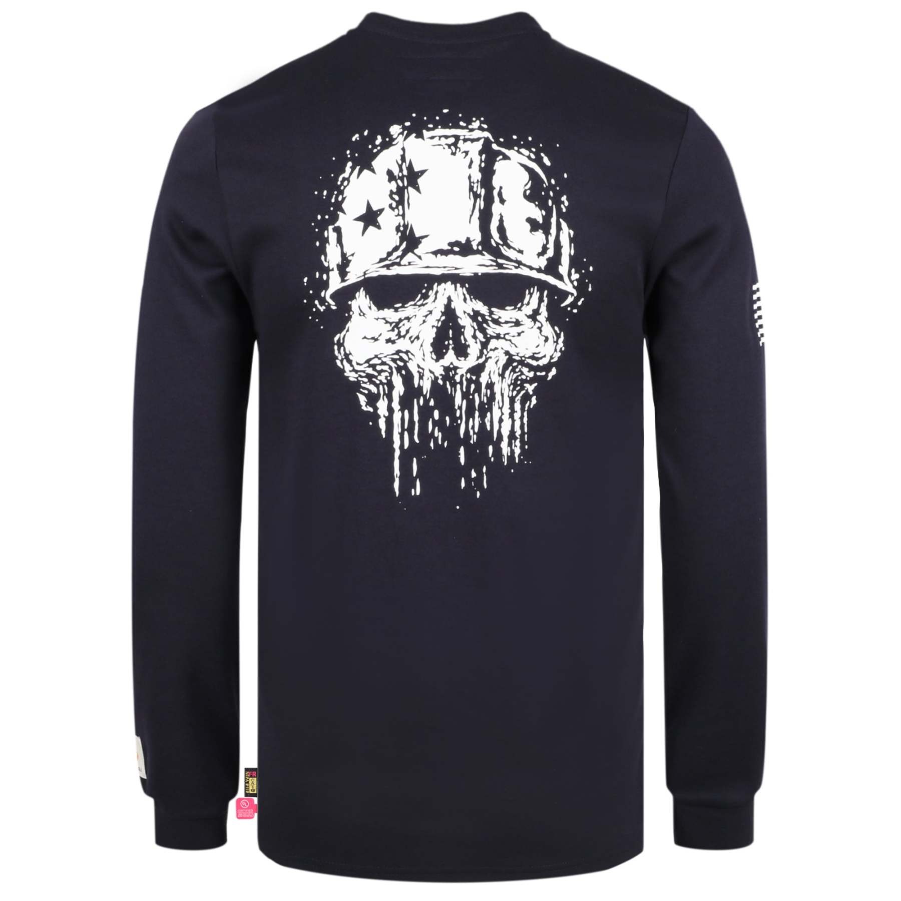 7oz Midweight Flame Resistant Flag/Skull Print Henley T-Shirts NFPA2112 CAT2