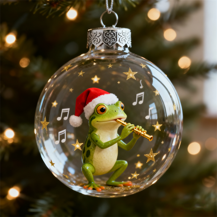 Froggy Holiday Magic Christmas Ornament