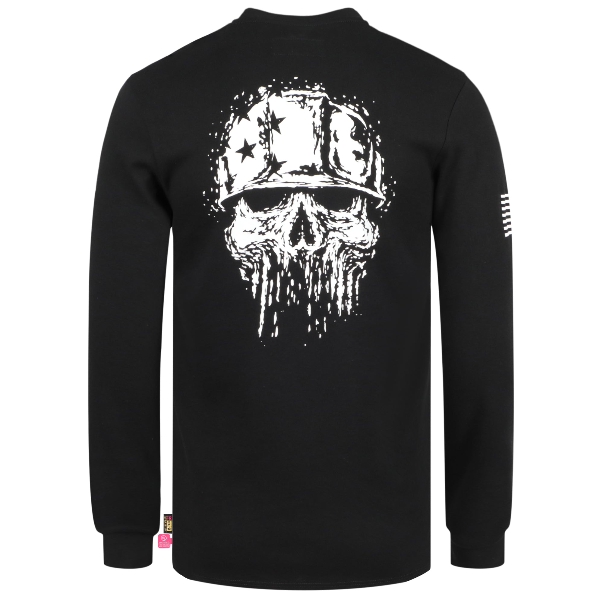 7oz Midweight Flame Resistant Flag/Skull Print Henley T-Shirts NFPA2112 CAT2