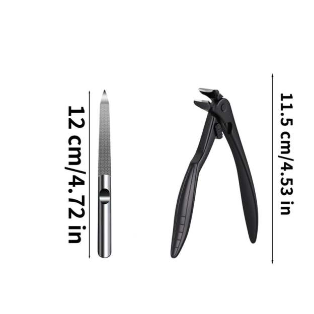 ✂️ Black Curved Nail Clipper – Ergonomic & Easy for Seniors 🖤