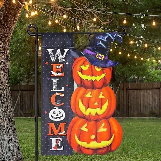  Halloween Alien Garden Flag Halloween Garden Decoration Festival Decoration Flag Double sided Three dimensional Garden Flag