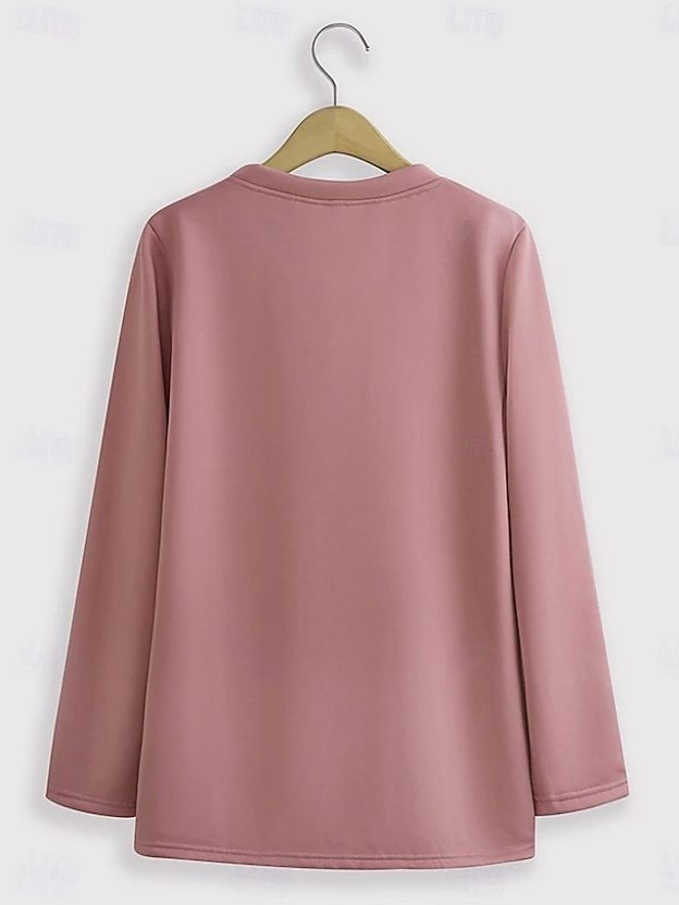 More about this item  Highlights - Stay warm and cozy with fleece lining - Trendy letter pattern adds a fashionable touch - Classic crew neck design for a versatile look  Selling Points 1.Neckline: Crew Neck 2.Pattern: Letter 3.Details: Fleece lined  Spec