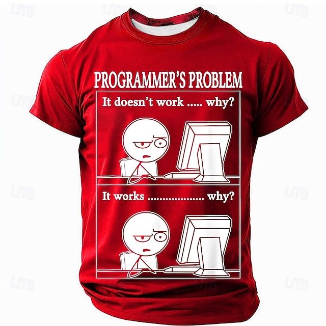 Men's Funny T Shirt Short Sleeve T shirt 3D Print Crew Neck Shirt Fashion Daily Basic Street Casual Black Red Blue Summer Spring Clothing Apparel