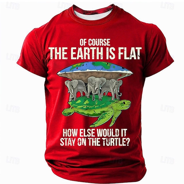 Men's Funny T Shirt Short Sleeve T shirt 3D Print Crew Neck Shirt Fashion Daily Basic Street Casual Black Red Blue Summer Spring Clothing Apparel