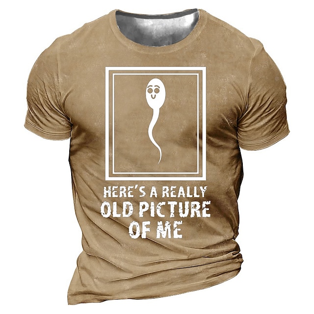 Men's Funny Slang T Shirt 3D Print Crew Neck Shirt Fashion Daily Basic Street Casual Daily Black Red Blue Summer Spring All Seasons Clothing Apparel