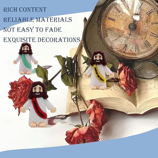 Little Jesus Figures Original Design Jesus Love You Mini Rubber Toys to Hide and Seek Christmas Religious Party Favors Sunday School Baptism Gifts