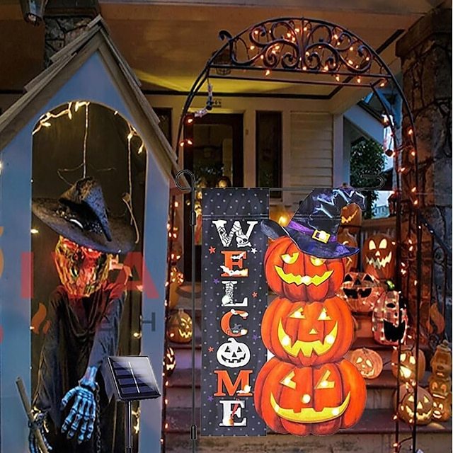  Halloween Alien Garden Flag Halloween Garden Decoration Festival Decoration Flag Double sided Three dimensional Garden Flag