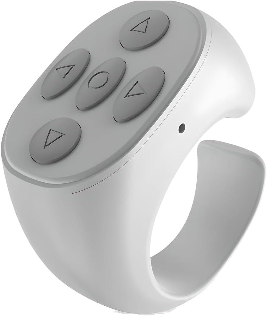 Fingertip Wireless Bluetooth Remote Control, Scrolling Ring Page Turner for Phone, Camera Shutter Scroller Remote for Short Video Music (Pink)