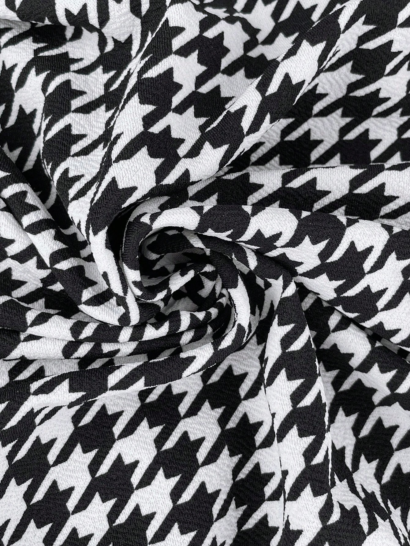 Women’s Casual Houndstooth Jacket – Breathable Zipper Stand Collar Streetwear