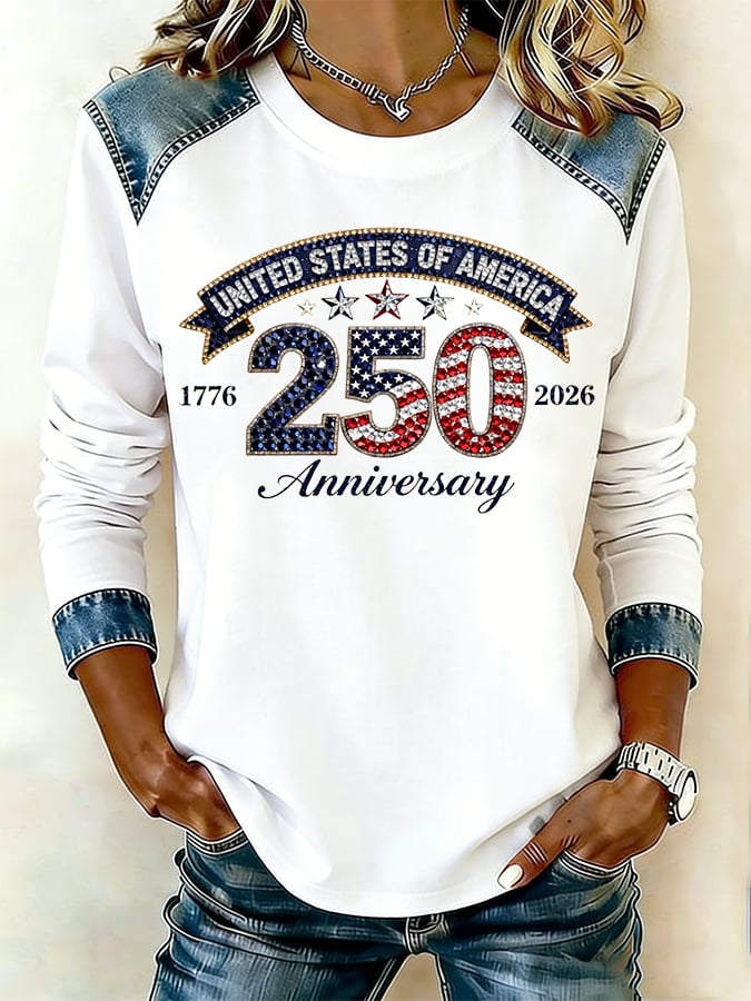 Women's 250th Anniversary Printed Long-Sleeve T-Shirt