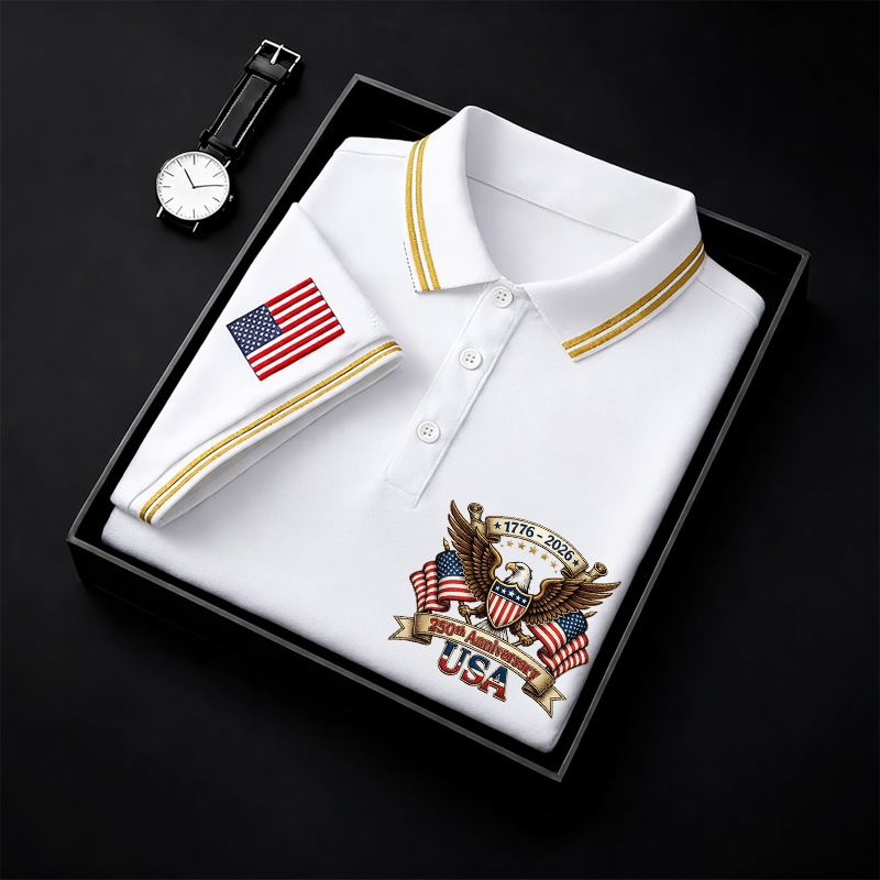 US 250th Anniversary Art Print Men's Polo Shirt