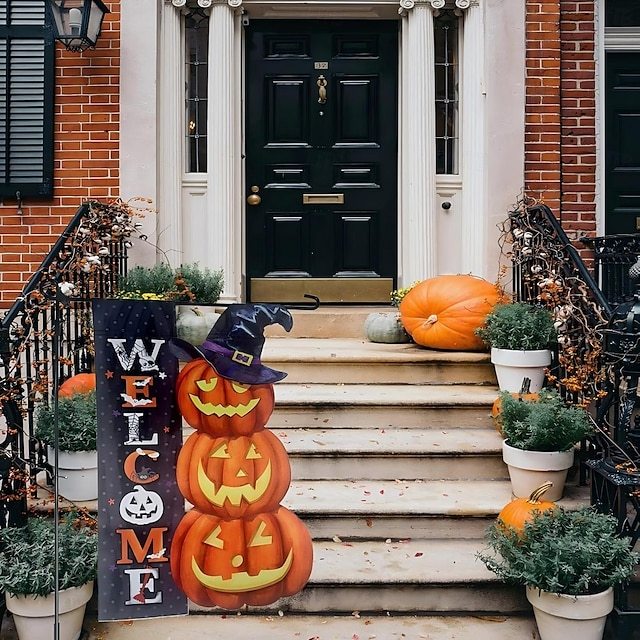  Halloween Alien Garden Flag Halloween Garden Decoration Festival Decoration Flag Double sided Three dimensional Garden Flag