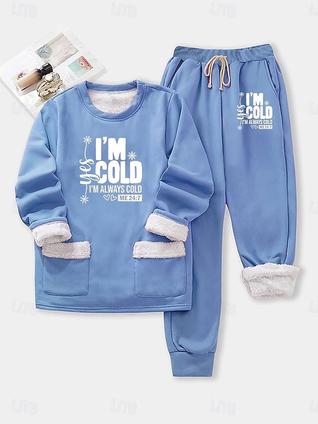 Women's Daily Sweatshirt Long Sleeve Crew Neck Graphic Letter Drawstring Print Casual Black Pink Blue Fall Regular Fit