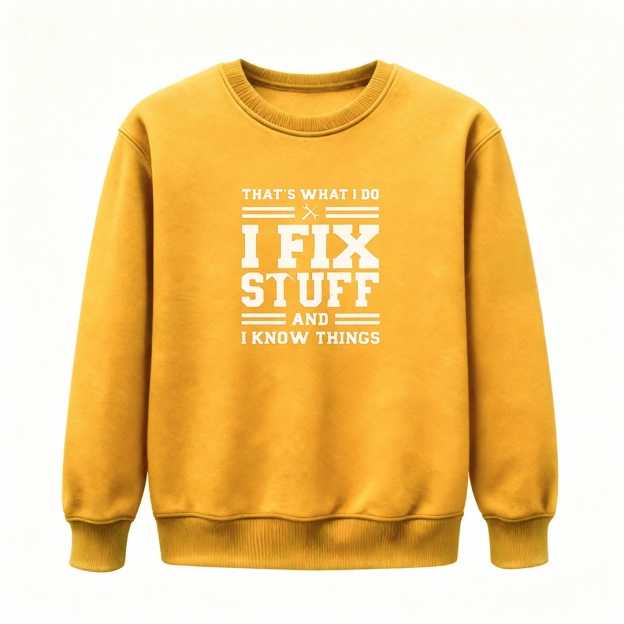 🔥“I Fix Stuff & Know Things” Tee – The Perfect T-Shirt for Problem Solvers 🔧