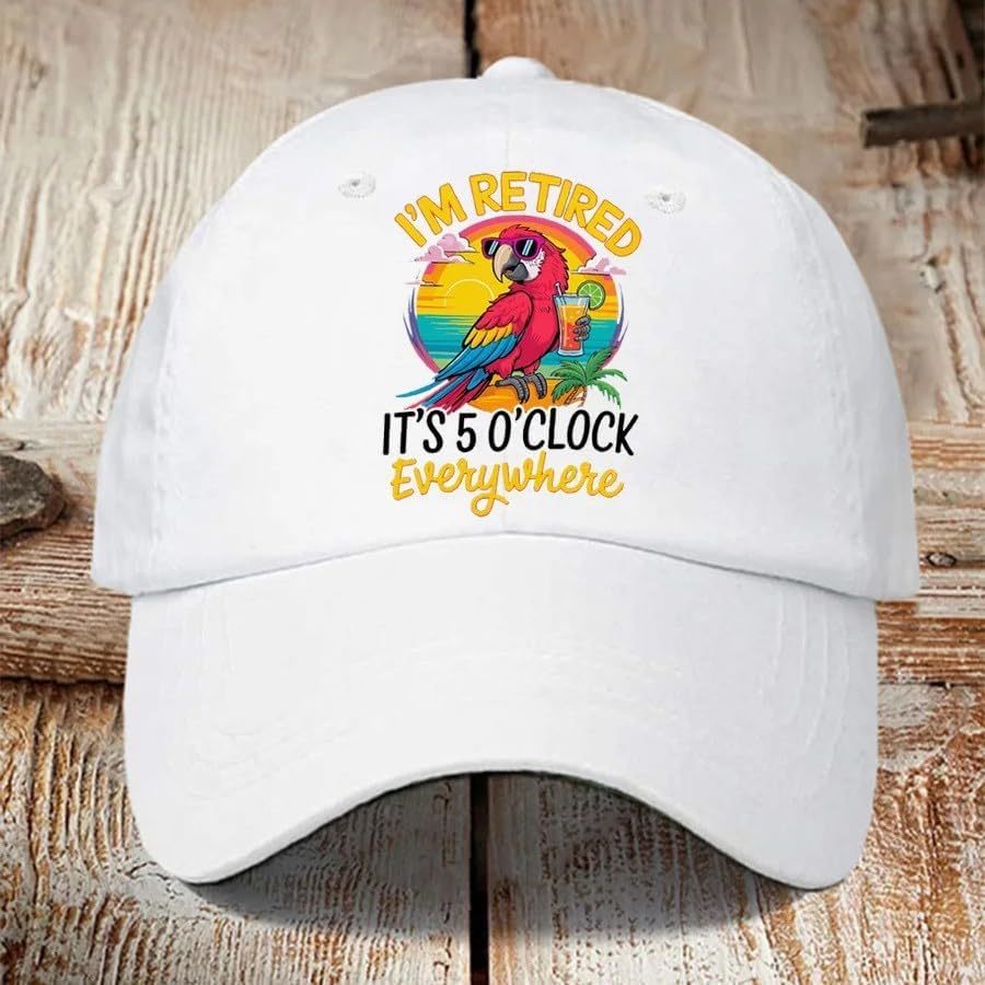 Happyhour Cap, Retired 2025 Hat, Adjustable Cotton Breathable Baseball Cap Retirement Gifts