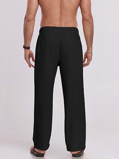 Men's Loose Casual Cotton and Linen Trousers