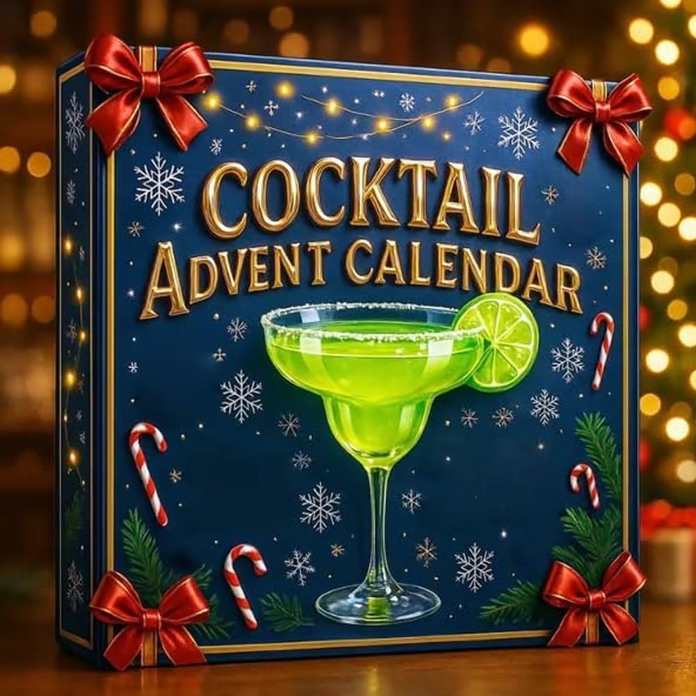 Cocktail Advent Calendar 2025, Christmas Countdown Calendar, 24 Days Without Repetition, A Daily Tasting Journey Through, Holiday Countdown & Gifting of Whiskey Gift Whiskey Lovers(1pc)