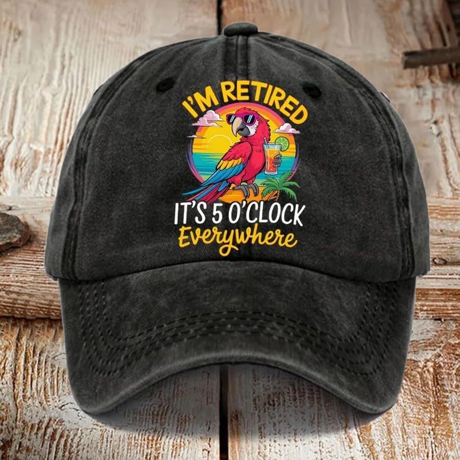 Happyhour Cap, Retired 2025 Hat, Adjustable Cotton Breathable Baseball Cap Retirement Gifts
