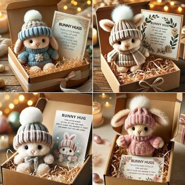 🎉Special Sale🐇Handmade Mini Bunny Hug Cute Easter Gift🎁