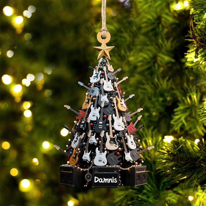 Rockin' Around The Guitar Christmas Tree Ornament