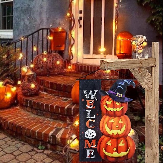  Halloween Alien Garden Flag Halloween Garden Decoration Festival Decoration Flag Double sided Three dimensional Garden Flag