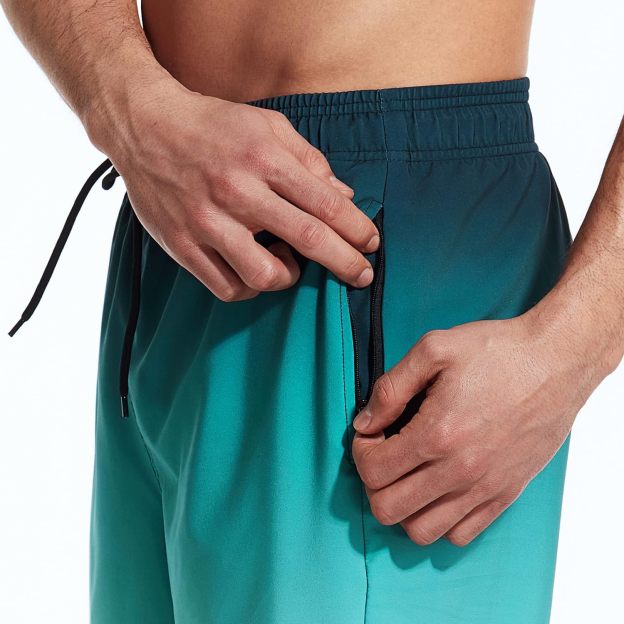 Mens Swim Trunks with Compression Liner Quick Dry Bathing Suit with Zipper Pockets Lightweight Beach Shorts