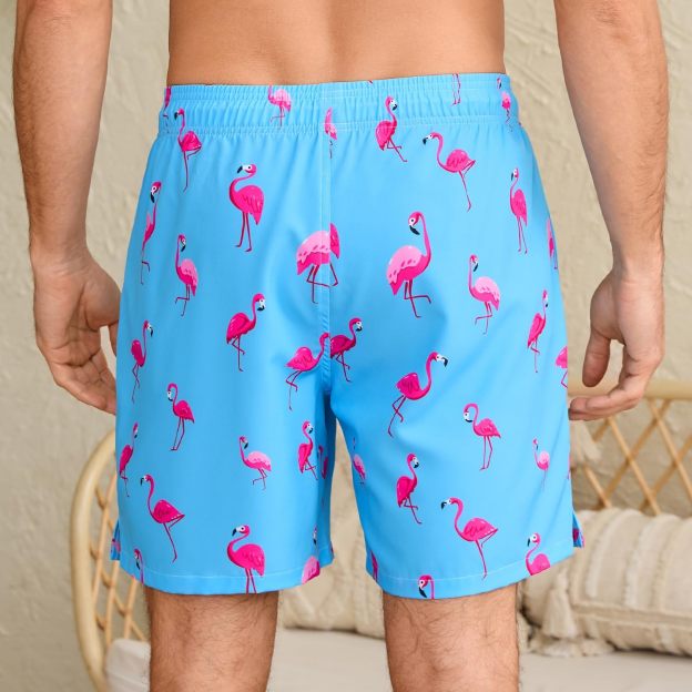 Mens Swim Trunks with Compression Liner Quick Dry Bathing Suit with Zipper Pockets Lightweight Beach Shorts