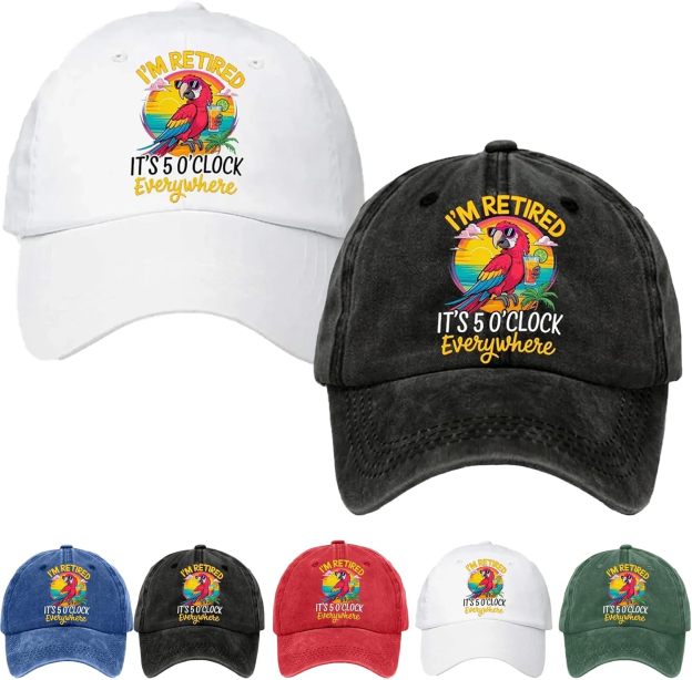 Happyhour Cap, Retired 2025 Hat, Adjustable Cotton Breathable Baseball Cap Retirement Gifts