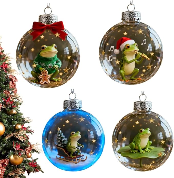 Froggy Holiday Magic Christmas Ornament