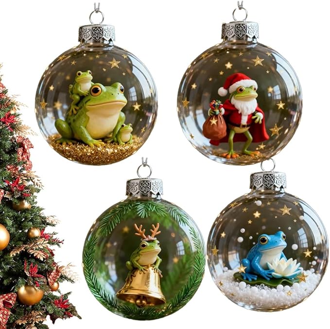 Froggy Holiday Magic Christmas Ornament