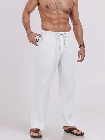 Men's Loose Casual Cotton and Linen Trousers