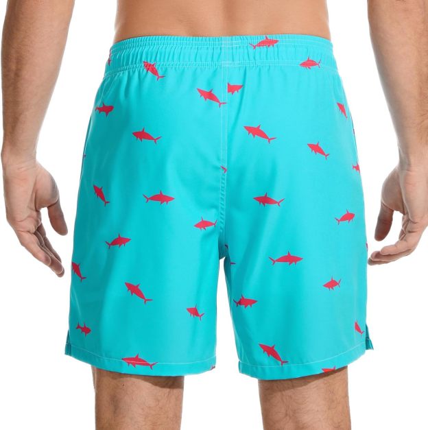 Mens Swim Trunks with Compression Liner Quick Dry Bathing Suit with Zipper Pockets Lightweight Beach Shorts