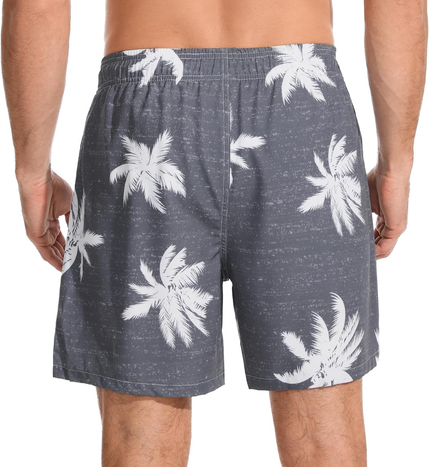 Mens Swim Trunks with Compression Liner Quick Dry Bathing Suit with Zipper Pockets Lightweight Beach Shorts