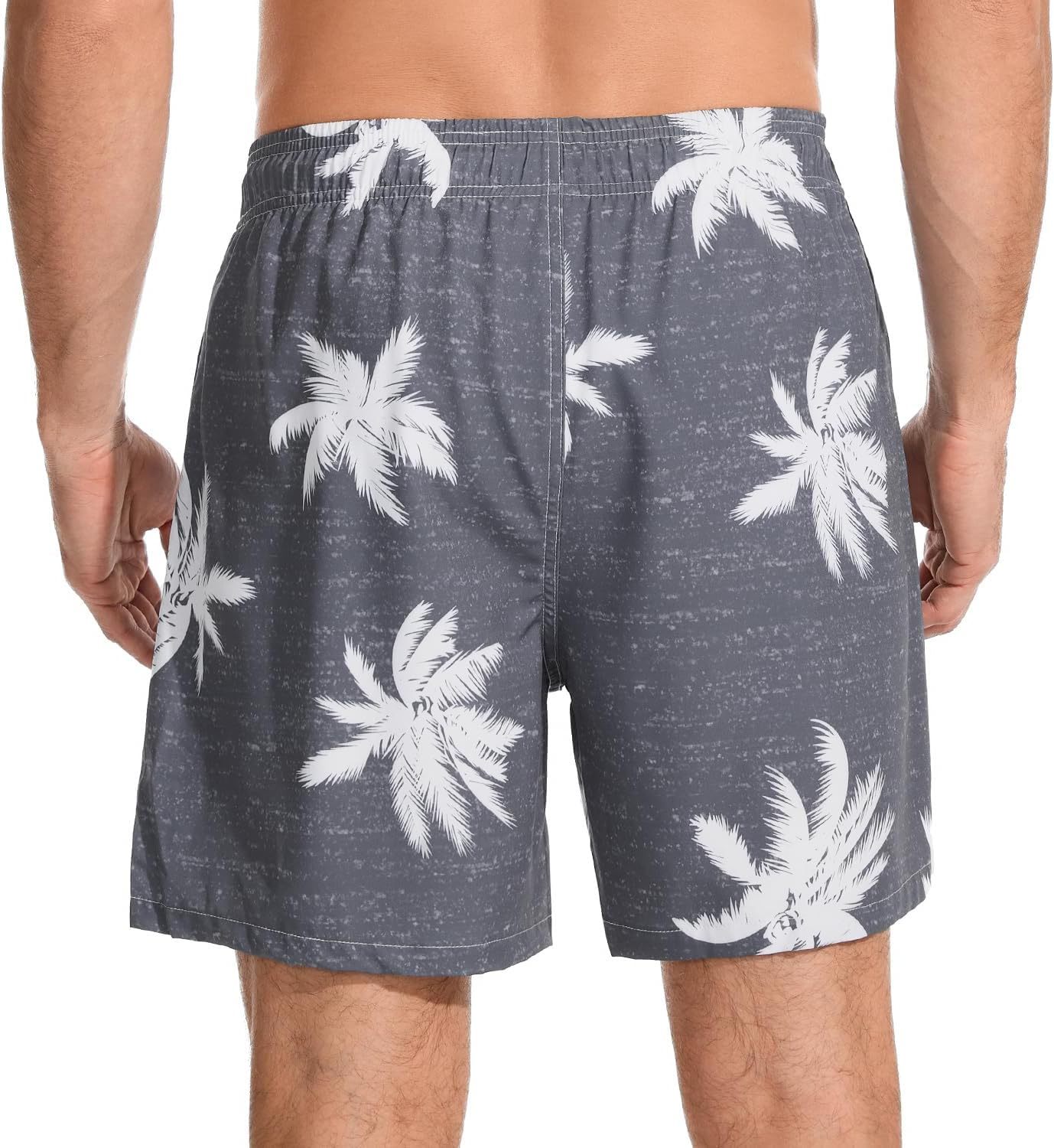Mens Swim Trunks with Compression Liner Quick Dry Bathing Suit with Zipper Pockets Lightweight Beach Shorts