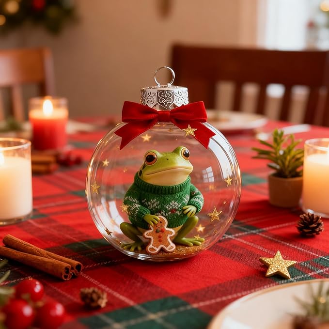 Froggy Holiday Magic Christmas Ornament