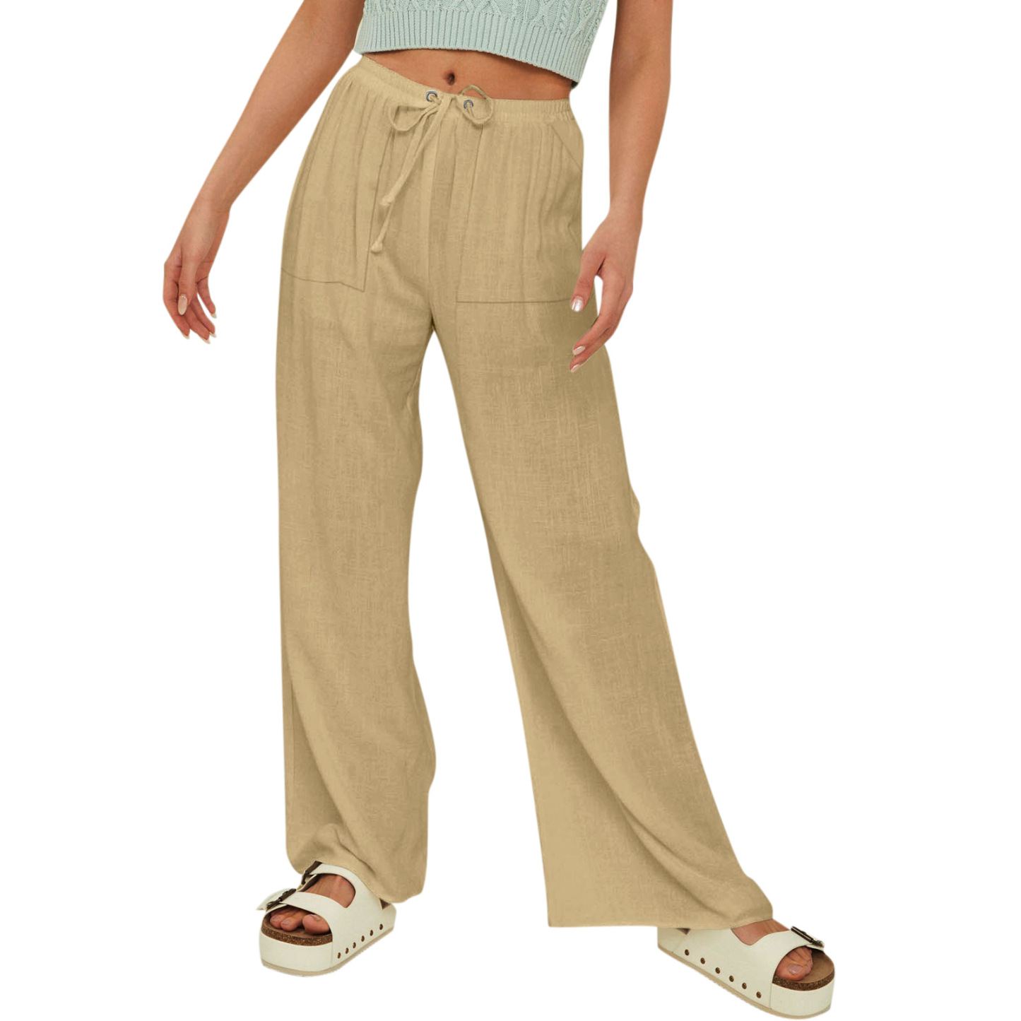 Women's cotton and linen beach pants